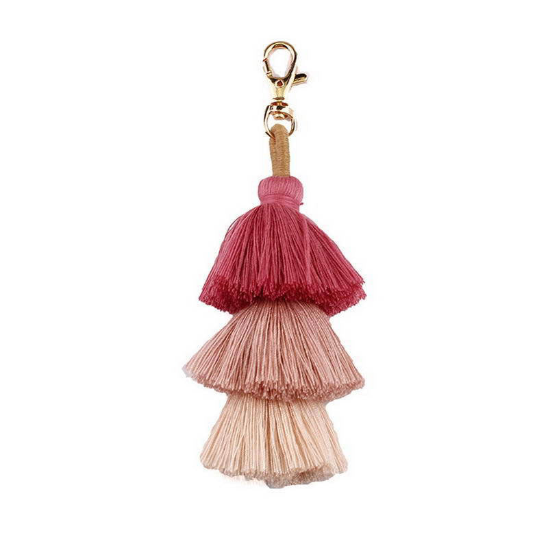 Boho Color Block Tiered Tassel Earrings