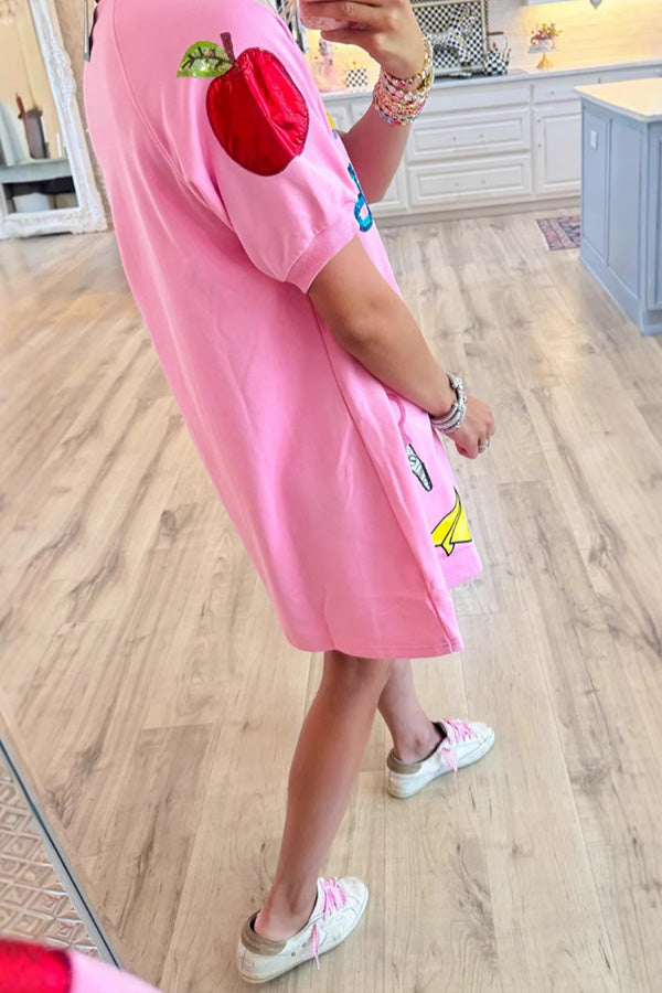 Back-to-School Sequin Polo Dress