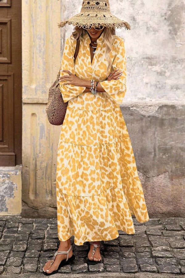 Leopard Print Tiered Maxi Dress
