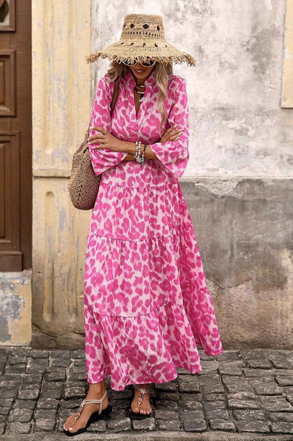 Leopard Print Tiered Maxi Dress