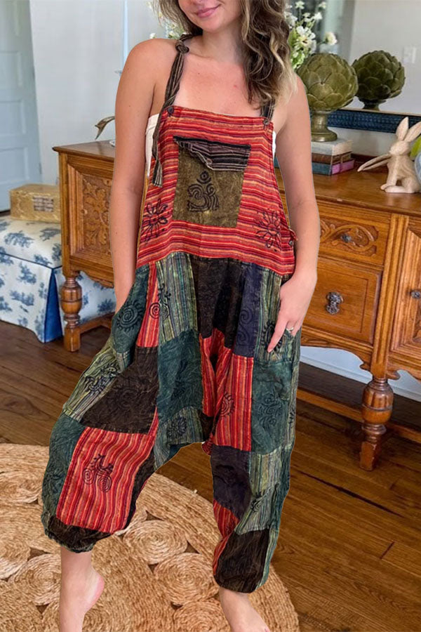 Boho Patchwork Harem Jumpsuit