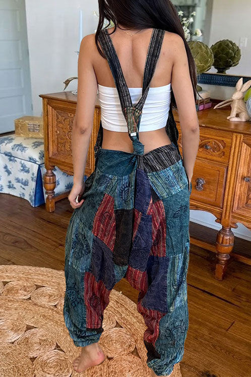 Boho Patchwork Harem Jumpsuit