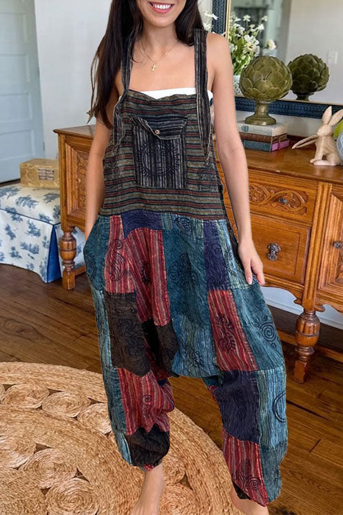 Boho Patchwork Harem Jumpsuit