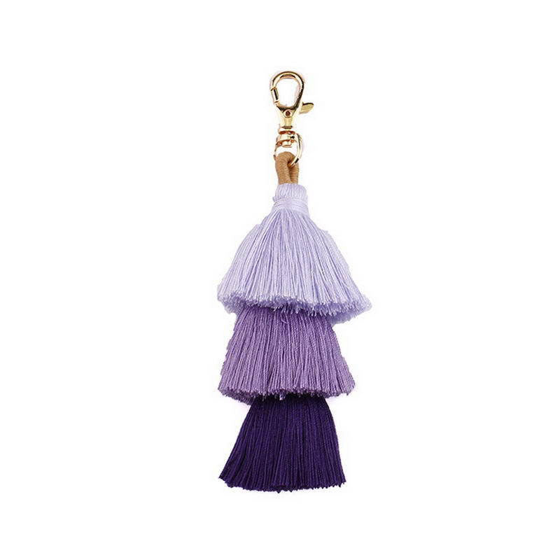 Boho Color Block Tiered Tassel Earrings