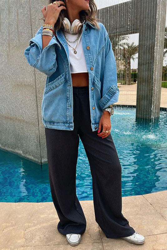 Oversized Denim Pockets Jacket
